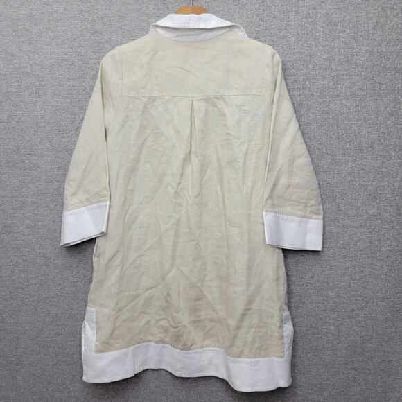 TUCKERNUCK COLLIER CHAMPAGNE LINEN DRESS, SIZE S - Picture 4 of 8